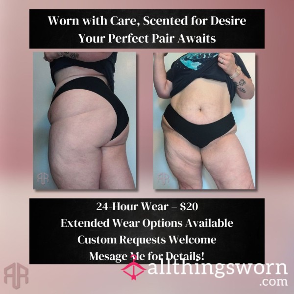 Worn Black Cheeky Panties – 24HR Scented Tease With A Perfect View