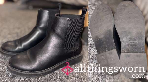 Worn Black Chelsea Boots