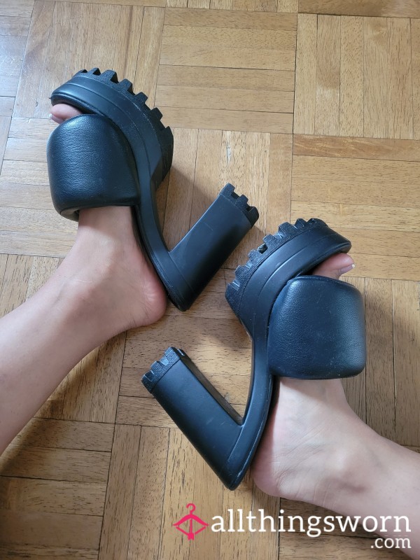 Black Chunky Heels