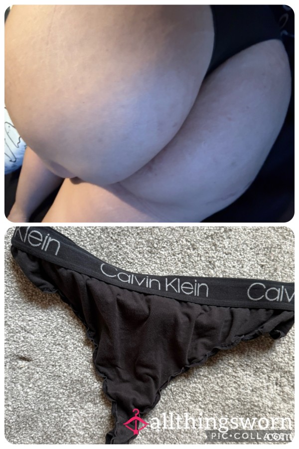 Black CK Thong, Worn For 10 Hours At Work🥵