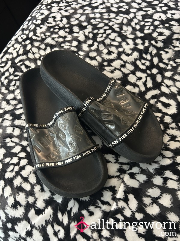 Black & Clear Victoria Secret Slides