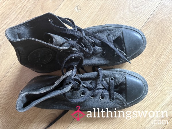 Black Converse All Star High Tops – Well Worn & Ready For You