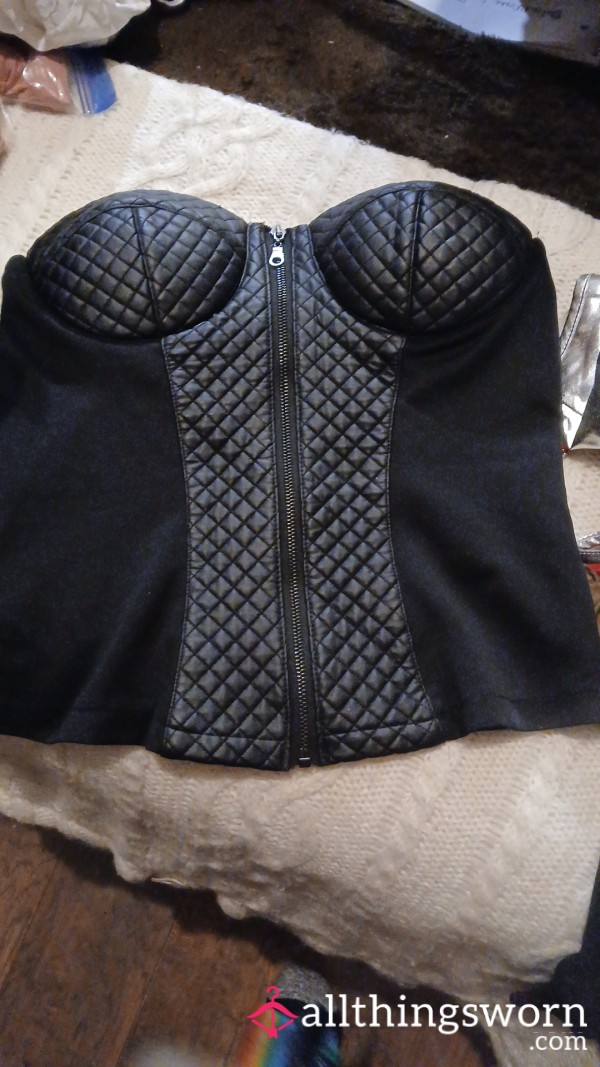 Black Corset Top With Zipper