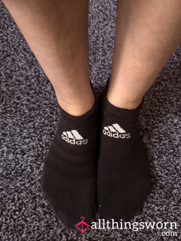Black • Cotton • Adidas • Trainer Socks • Sweaty/ Vinegary  • 5 Days Worn (min) • P&P Incl