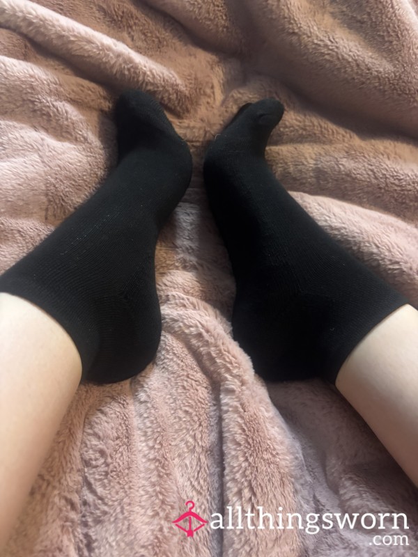 Black Cotton Ankle Socks