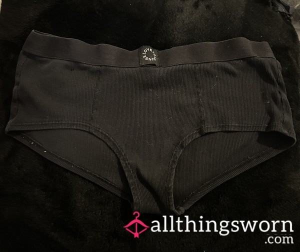 Black Cotton Boxer Panties 🖤