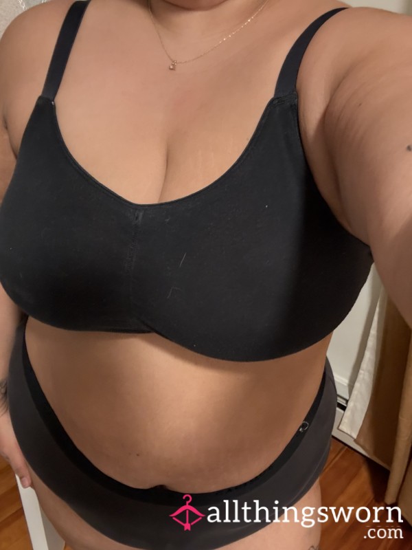 Black Cotton Bralette
