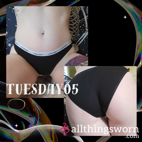 Black Cotton Calvin Klein Bikini Panties #45