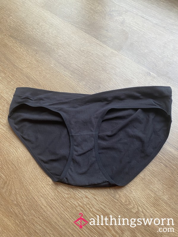 Black Cotton Cross Panties