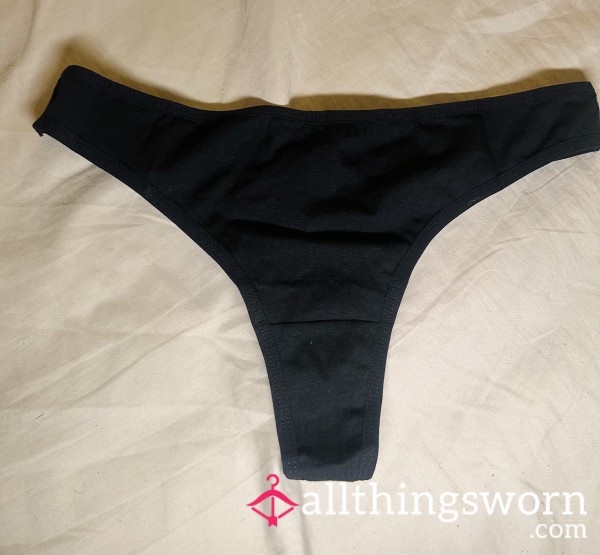 Black Cotton Everyday Thong 🖤