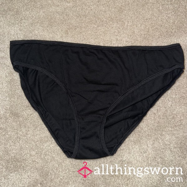 Black Cotton Full Back Panties