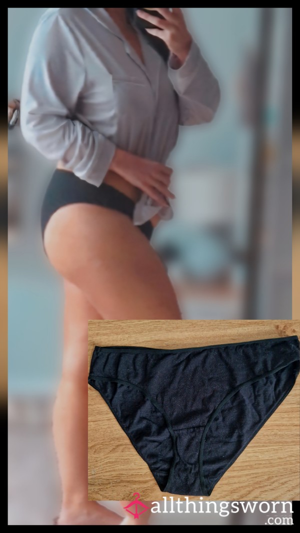 Black Cotton Full Back Panties