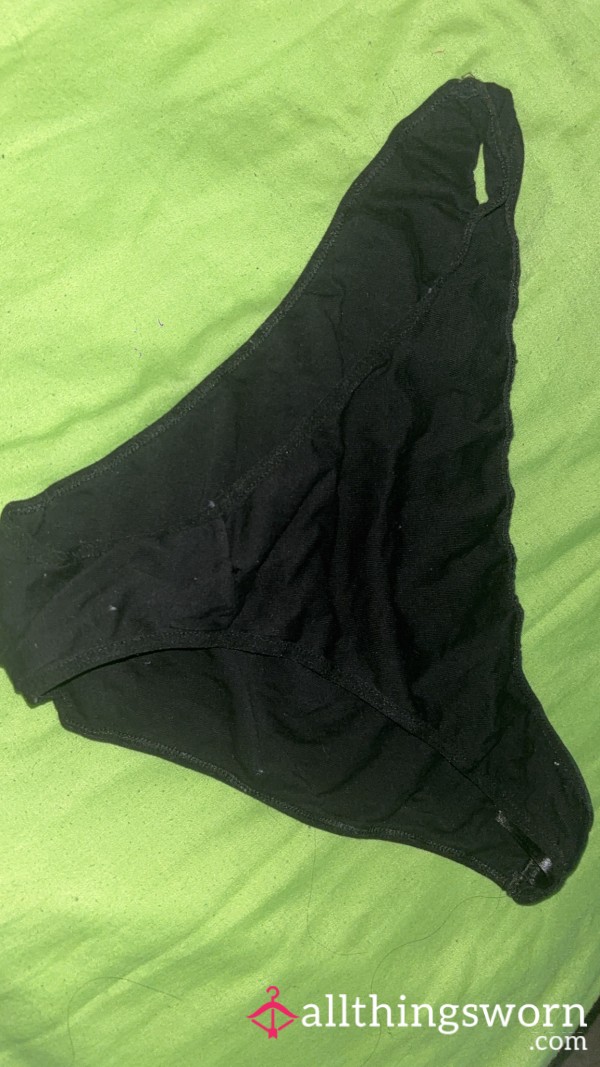 Black Cotton Full Back Panties