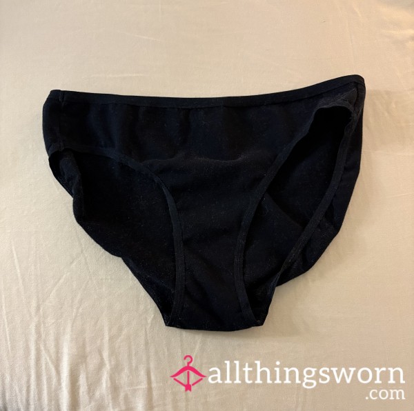 Black Cotton Fullback Panties Size S