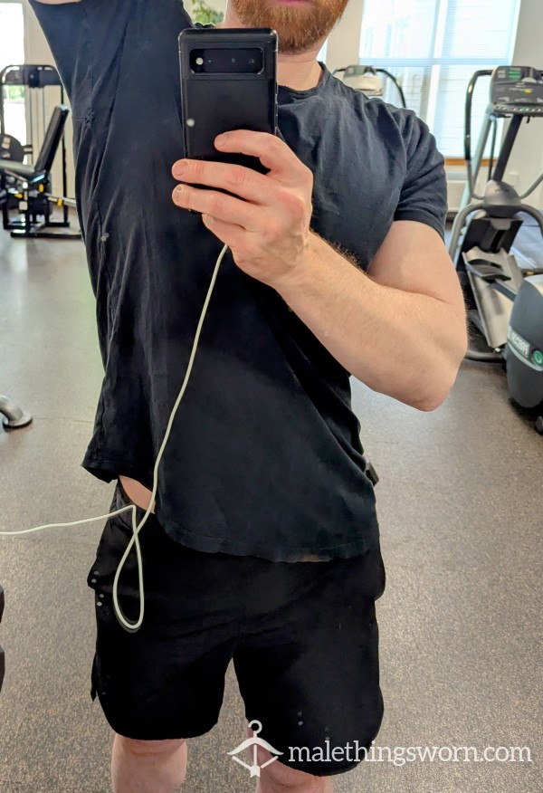 Black Cotton Gym Shirt