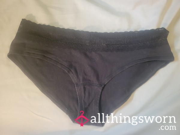 Black Cotton Hip Hugger Panty - Victoria's Secret - Size Large