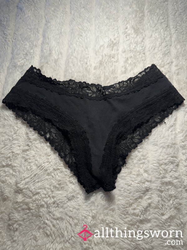 🖤 Black Cotton + Lace Victorias Secret Cheekster Panties 🖤 SALE $13