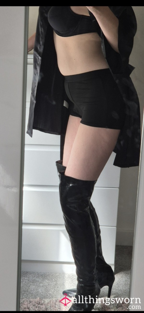 Black Cotton Boy Shorts