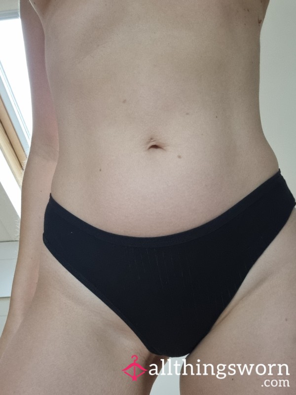 Black Cotton Panties (with Free Wearing Vid)