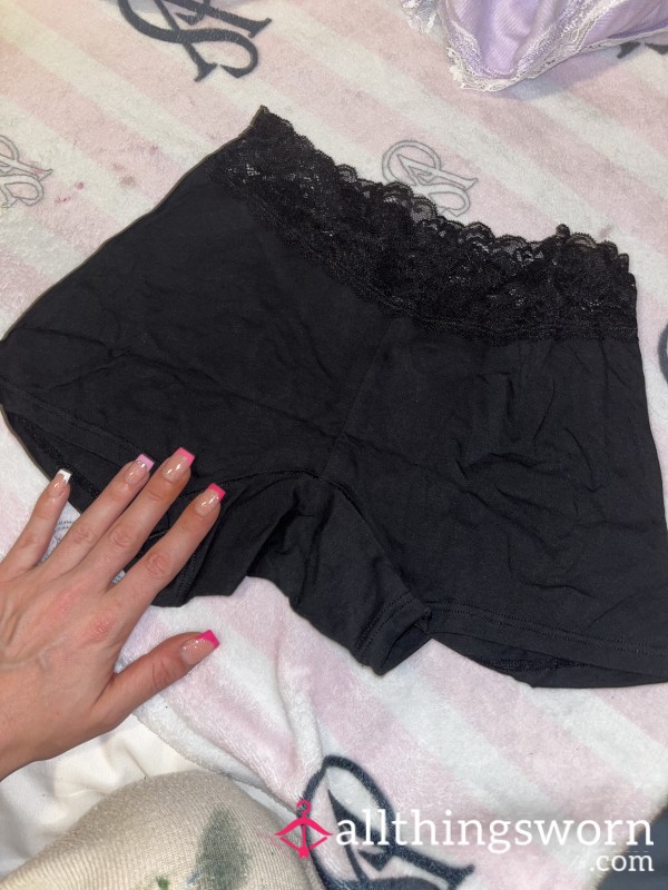 Black Cotton Short Panties