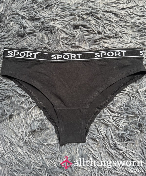 Black Cotton Sports Panties