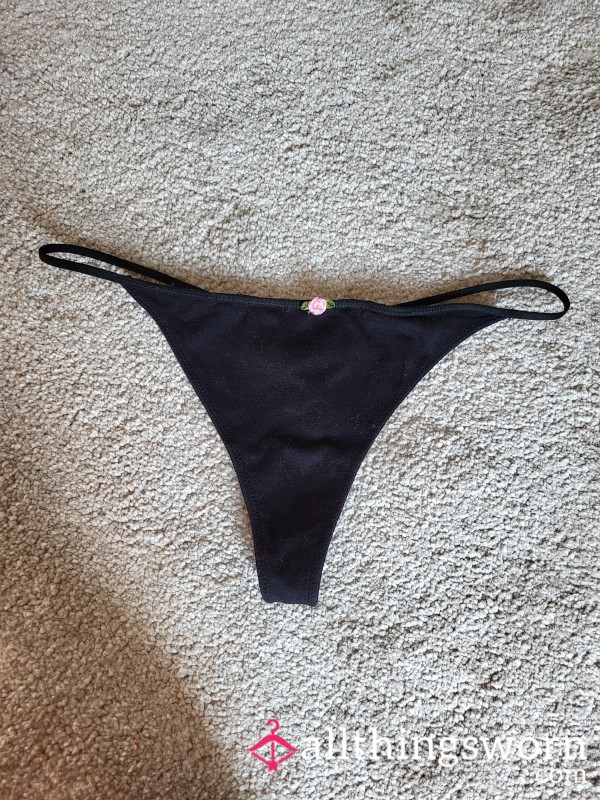 Black Cotton Thong 🥰
