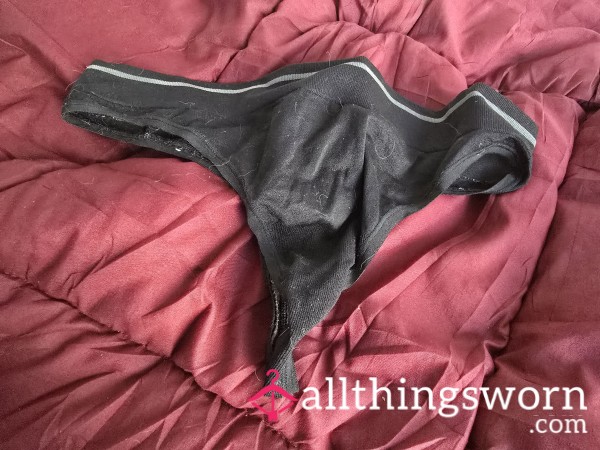 Black Cotton Thong
