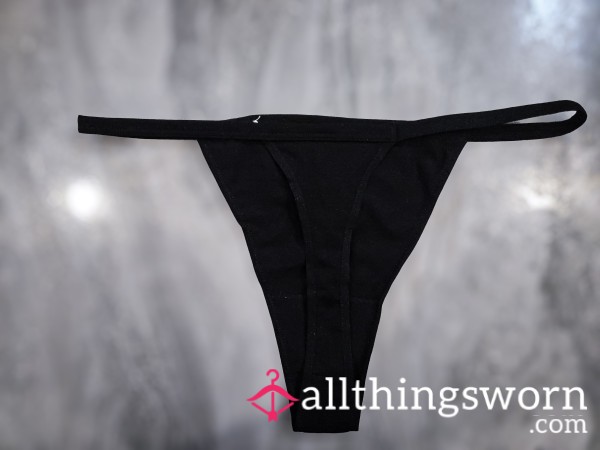 Black Cotton Thong ❤︎₊ ⊹
