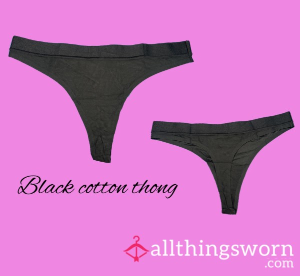 Black Cotton Thong 🖤