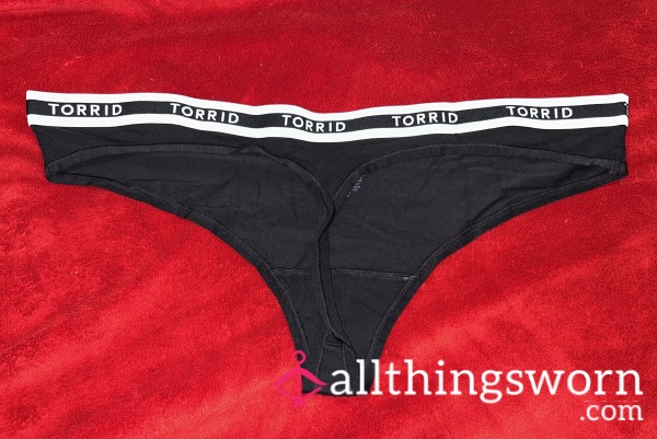 ~BLACK COTTON THONG~