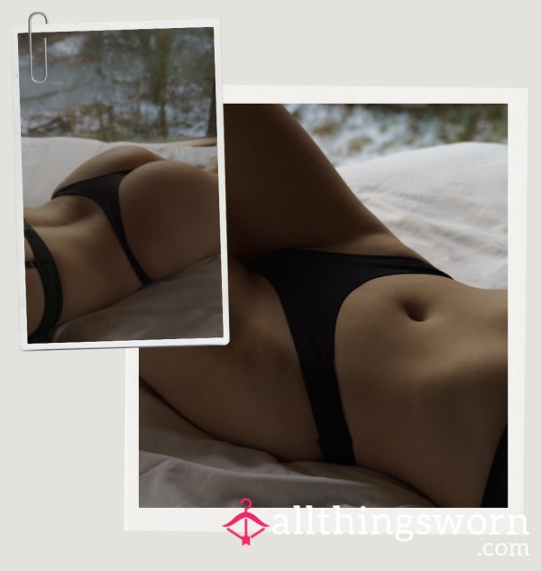 Black Cotton Thong, 48hr Wear + Photos 🖤