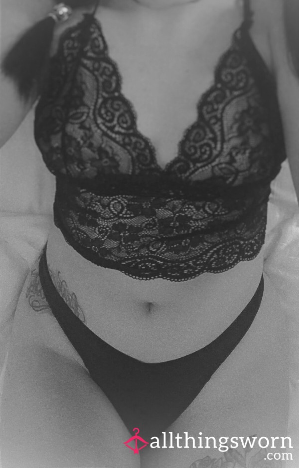 Black Cotton Thong | Soft Everyday Wear • Personal Add-Ons