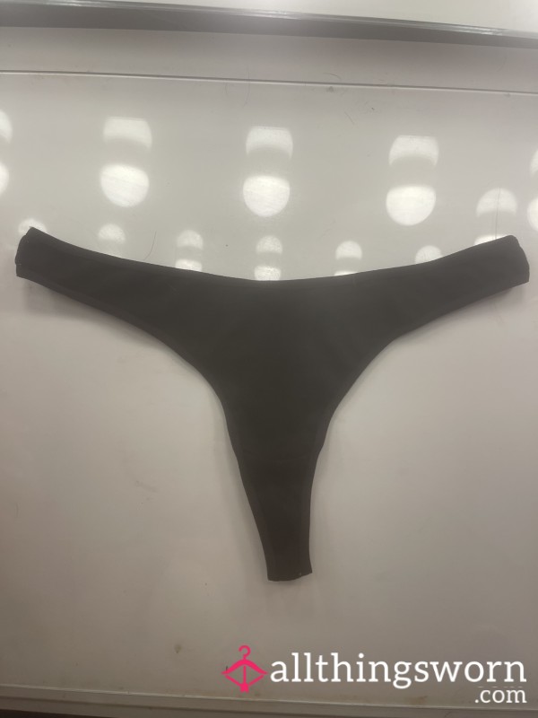 Black Cotton Thongs