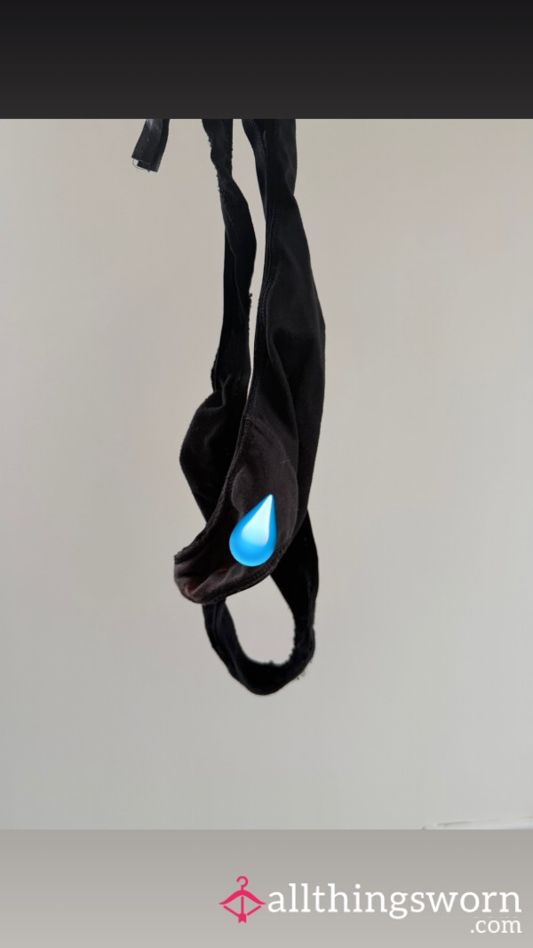 Black Cotton Thongs