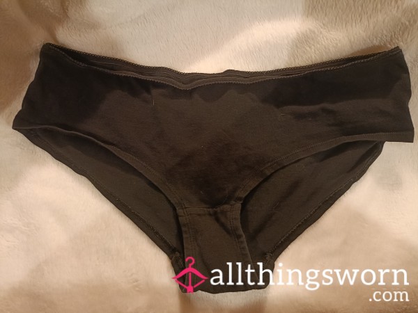 Black Cotton Well Worn Panties