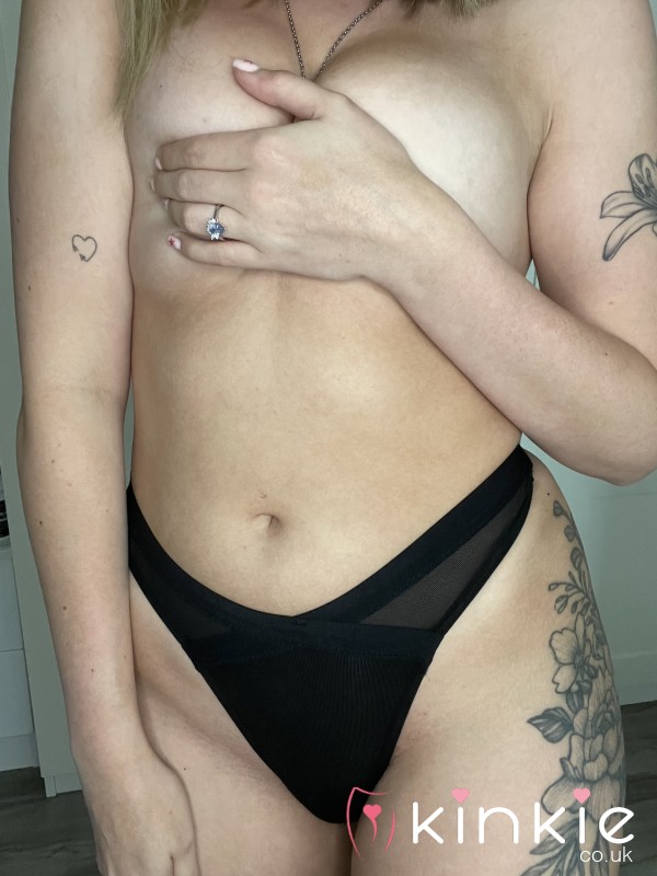 Black Cotton With Sheer Trim Thong 🤤