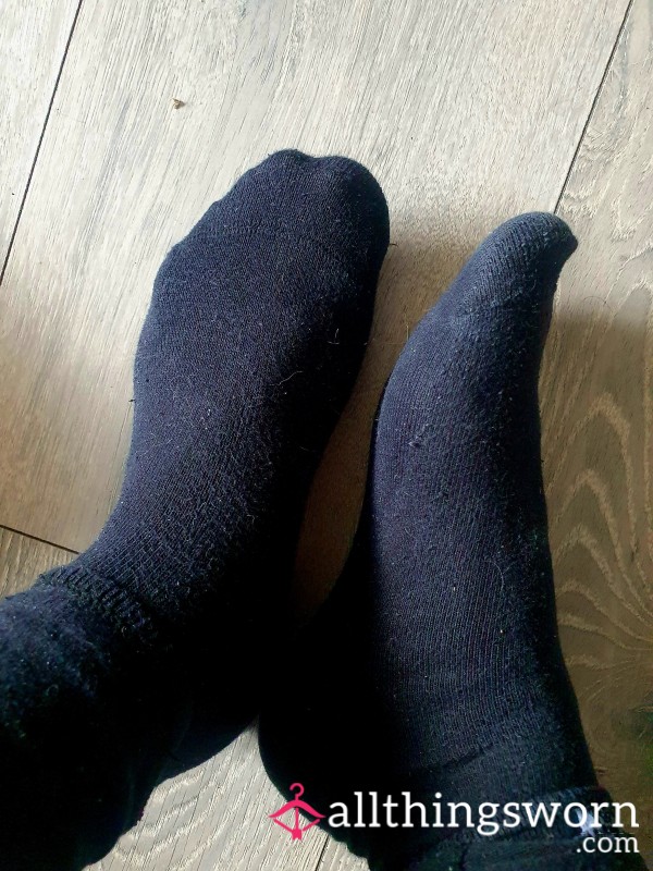 Black Cotton Work Socks