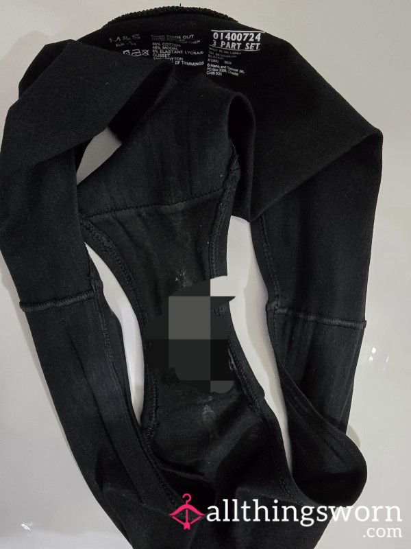 Black Creamy Panties M&S XS UK 6