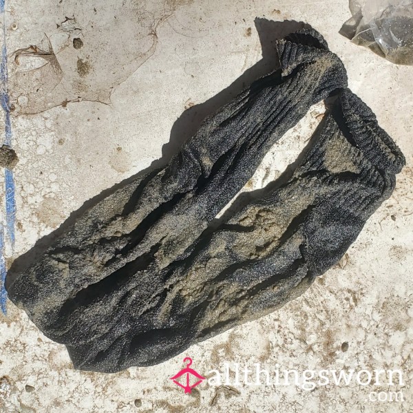Black Crew Socks - Wet And Sandy