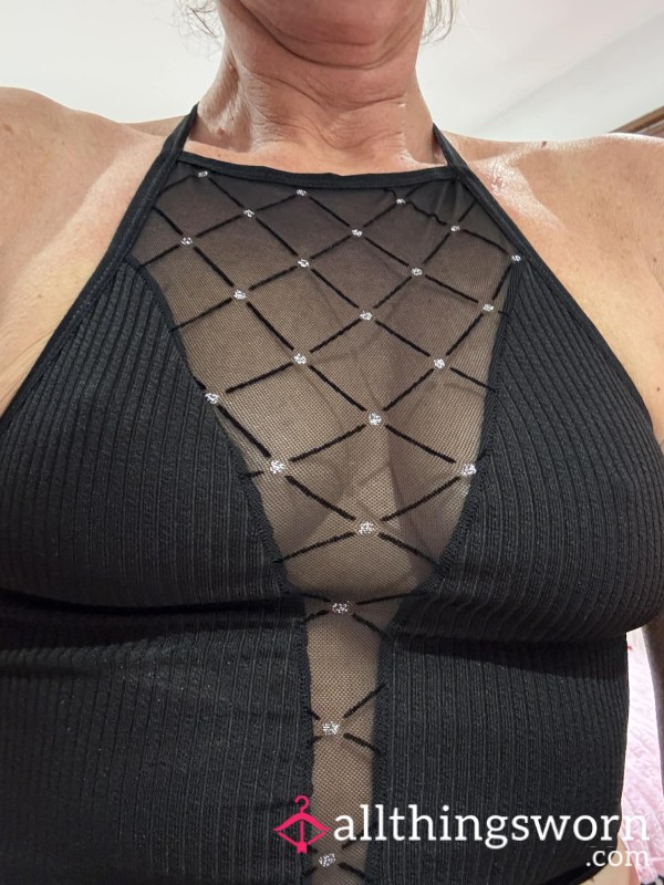 Black, Crop Bra Top.