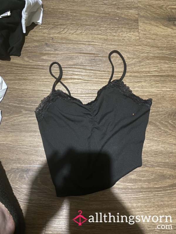 Black Crop Top Tank Top