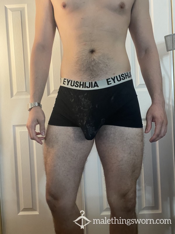 Black C*m Stained Boxer Briefs