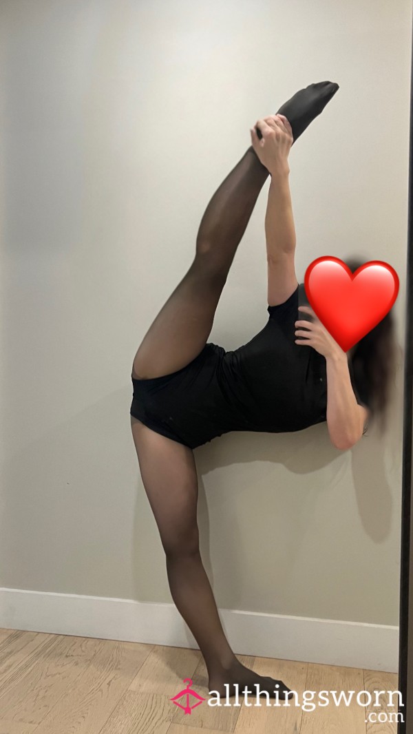 Black Dance Pantyhose After A Long Session :)