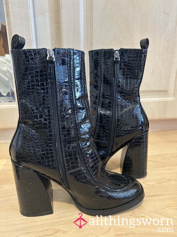 Black Deluxe Leather Boots - 2 Years Old