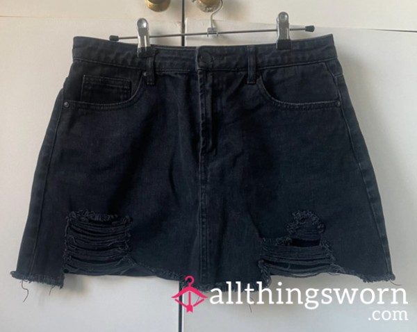Black Denim Skirt
