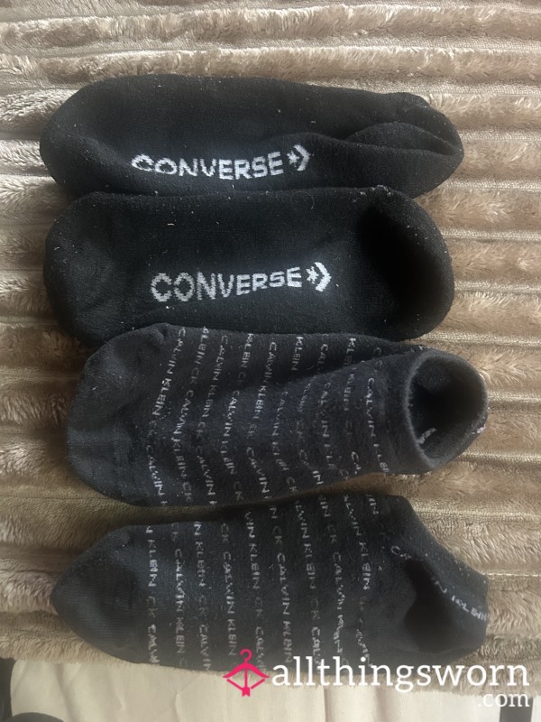 Black Designer Ankle Socks 🧦 Calvin Klein & Converse You Can Chose One Pair Or Both Come With 24h Wear Can Also Be Worn Longer