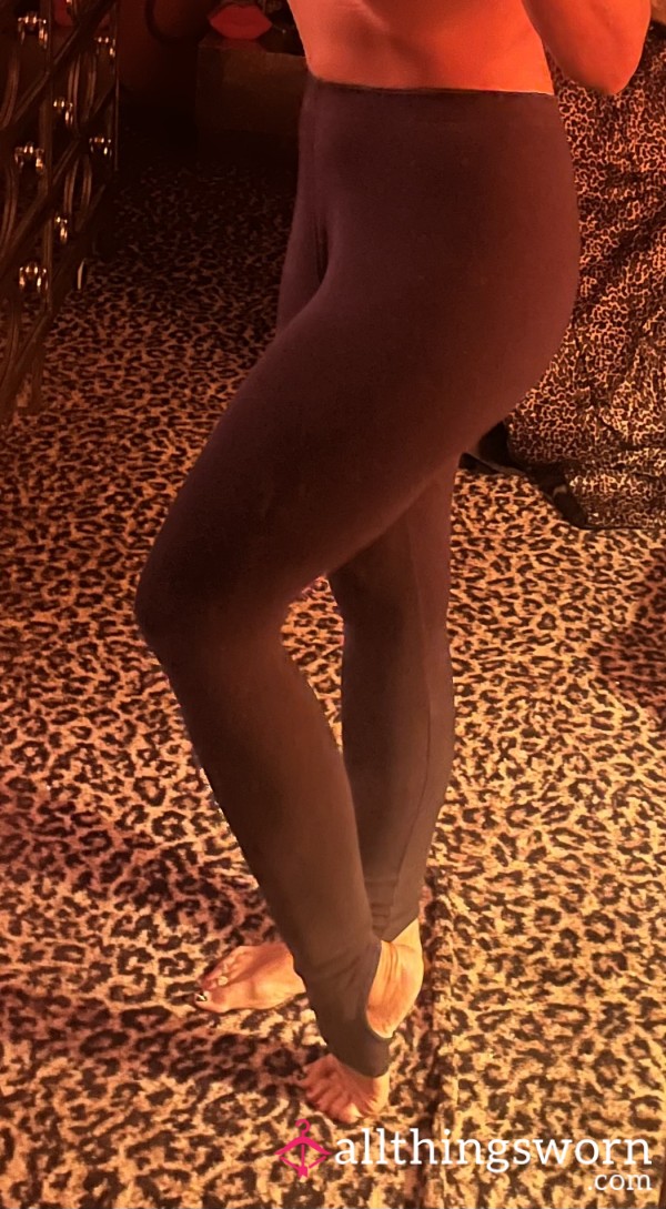 Black Dirty And Sweaty Leggings Worn Gym Pants Stinky