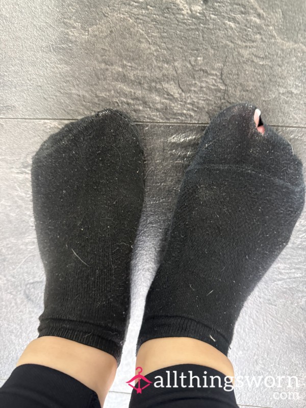 Black Dirty Socks With Holes