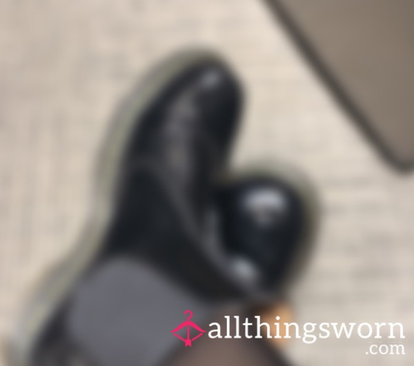 Black Leather Doc Martens And Black Tights