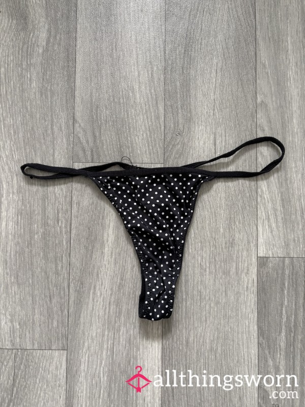 Black Dotty G String